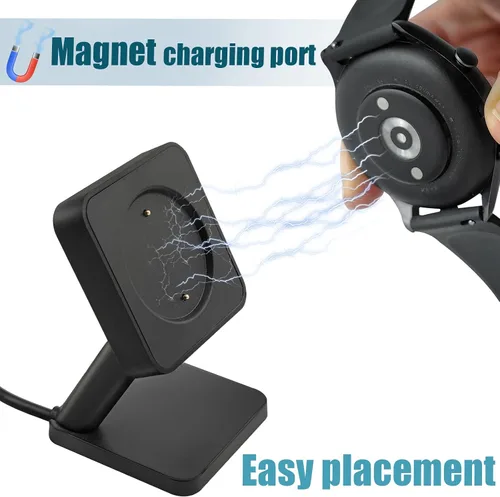 Vista 4 de Soporte de cargador de repuesto compatible con Amazfit GTR 4, GTR 3, GTR 3 Pro, reloj inteligente GTS 3, base de carga con cable de carga USB