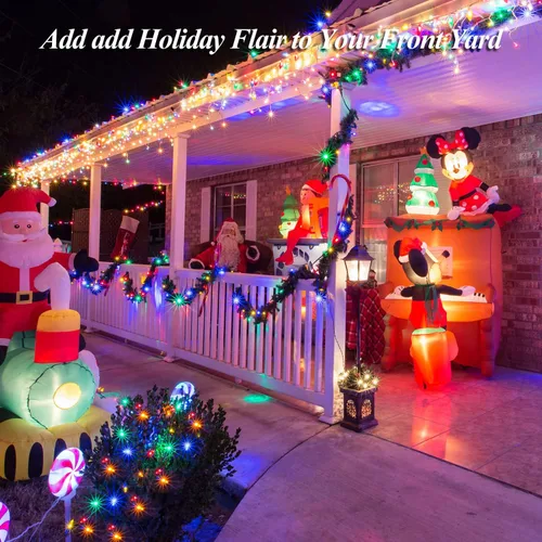 Vista 6 de JMEXSUSS Paquete de 2 luces solares de hadas de 100 LED, 2 paquetes de 200 luces LED solares de Navidad impermeables para exteriores