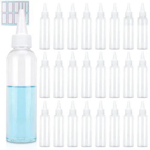 Vista 9 de TRENDBOX Aplicador de botellas de plástico transparente de 2 onzas con tapa superior giratoria sin BPA para aceites y líquidos para el cabello 2 oz