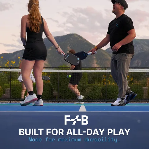 Vista 4 de Serie F+B Sports Runout – Paleta de pickleball profesional, ligera con cara de fibra de carbono T700, agarre y borde de fibra de fusión, núcleo