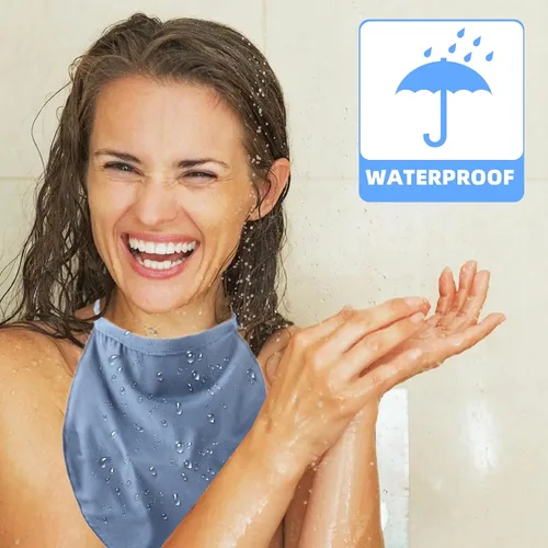 Vista 5 de 3 piezas de traqueotomía cubierta de ducha protector de estoma de cuello impermeable laringectomía transpirable cubierta de traqueotomía ajustable