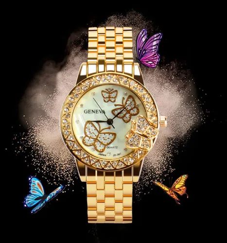 Vista 2 de Reloj de pulsera de acero para mujer, pulsera de cuarzo, grandes regalos