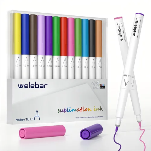 Vista 9 de Paquete de 12 bolígrafos infusibles compatibles con Cricut Maker 3/Maker 4/Maker/Explore 3/4/5/Air 2/Air, juego de bolígrafos de tinta