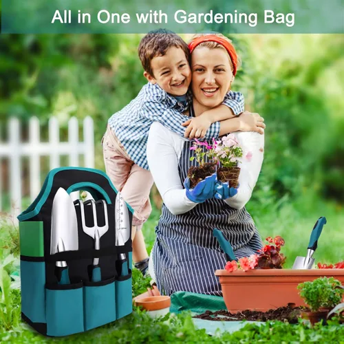 Vista 6 de Kynup Herramientas de jardín, 7 piezas de regalo de jardinería para mujeres y hombres, juego de herramientas de mano de jardinería, suministros