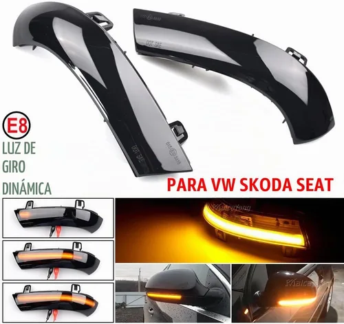 Vista 6 de Espejo lateral intermitente, indicador de señal de giro, luz LED secuencial dinámica para VW Golf 5 GTI V Jetta MK5 Passat B6 B5.5 Eos R32 conejo