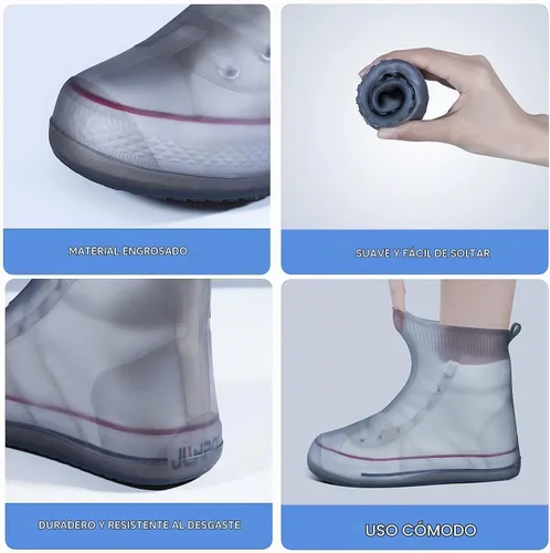 Vista 3 de SooGree - Fundas para zapatos impermeables, reutilizables, plegables, botas de lluvia, antideslizantes, con suela de goma, protectores