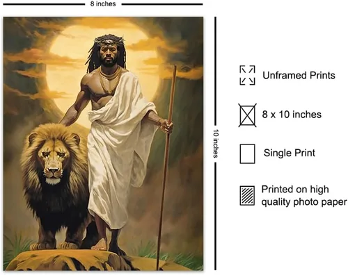 Vista 2 de Arte afroamericano, póster de Jesús para hombre negro, regalos cristianos inspiradores para afroamericanos, hombres negros, mujeres, arte religioso