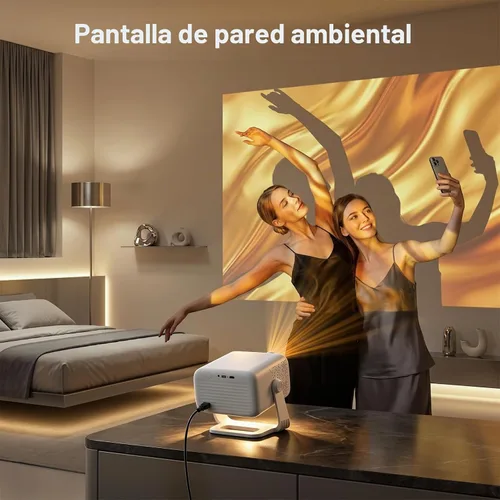 Vista 9 de 【3500ANSI y Google TV y 4K】Proyector inteligente con WiFi y Bluetooth, enfoque automático VISSPL AI y proyector portátil Keystone automático