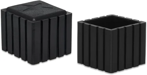 Vista 23 de Flyshop Tapones de PVC para patas de silla de patio, protectores de suelo cuadrados negros 10 unidades, 1 pulgada x 1 pulgada, 0.984 x 0.984 in