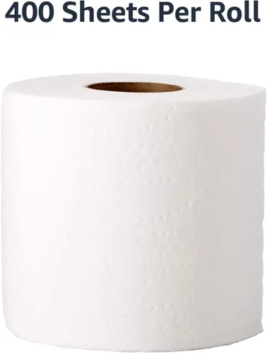 Vista 2 de AmazonCommercial Papel higiénico ultra plus de 2 capas/Papel para baño, seguro para fosa séptica, Certificado FSC, sin perfume, 400 hojas por rollo