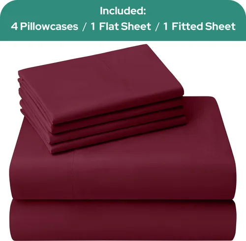 Vista 90 de HOMEIDEAS Sábanas de cama tamaño completo – Juego de 6 piezas (azul aguamarina) – Sábanas de ropa de cama de microfibra cepillada extra suave
