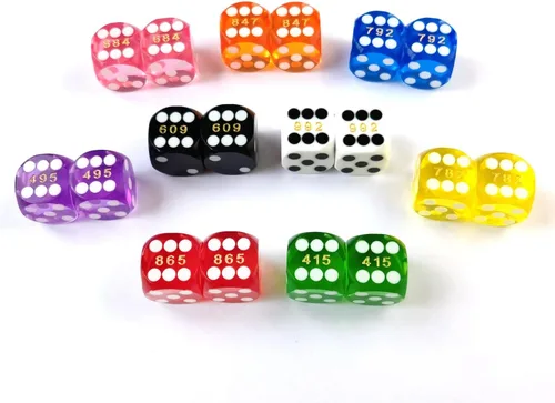 Vista 4 de Bescon Dice Dados de precisión pequeños profesionales de 0.500 in (1/2 pulgada) con número de serie aleatorio, mini dados de corte de precisión