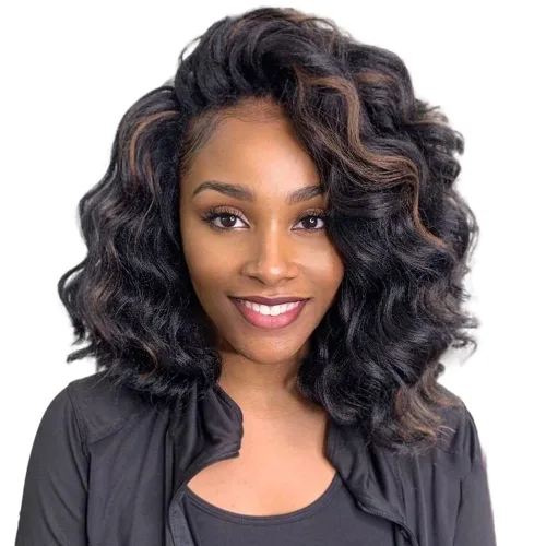 Vista 19 de Pelo de onda marina con trenzas de ganchillo, 6 pulgadas, 8 paquetes, trenzas rizadas suaves y profundas, extensiones de pelo sintético ondulado