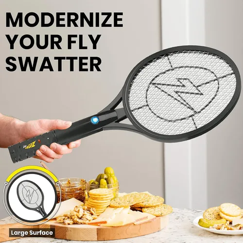 Vista 4 de Zap It Bug Zapper - Raqueta mata mosquitos recargable de 4000 voltios, cable de carga USB