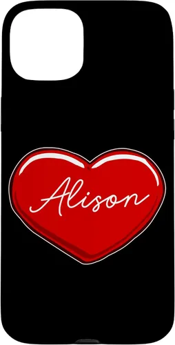 Vista 9 de iPhone 16 Hand Drawn Heart Alison - First Name Hearts I Love Alison Case