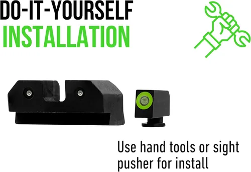 Vista 6 de XS SIGHTS R3D Tritium Night Sight para Glocks Gen 1-5 y Tauro, tritio delantero y trasero que brilla en la oscuridad para aplicaciones tácticas