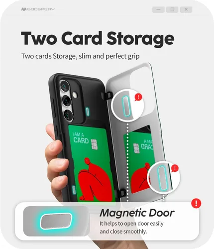 Vista 274 de GOOSPERY Parachoques magnético para puerta compatible con Galaxy S9 Plus, tarjetero tipo billetera con cierre automático por iman, funda protectora