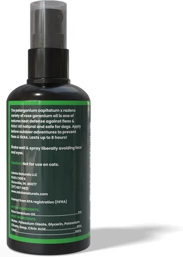 Vista 2 de Spray natural para prevención de pulgas y garrapatas para perros, 2 onzas