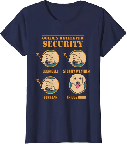Vista 38 de Camisa Golden Retriever de seguridad Golden Retriever para perro divertido, Negro, S