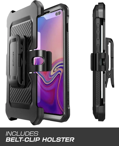 Vista 5 de SUPCASE Funda para Samsung Galaxy S10 Plus con Satnd (Unicorn Beetle Pro), [clip de cinturón integrado] Funda protectora resistente a prueba