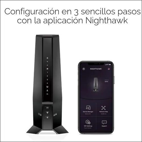 Vista 6 de NETGEAR Nighthawk Combo de Módem y Enrutador (CAX30) DOCSIS 3.1 Módem de Cable y Enrutador WiFi 6 - AX2700 2.7 Gbps - Compatible con Xfinity