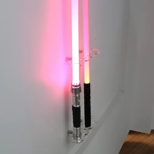 Vista 7 de Soporte de pared vertical para sable de luz. Soporte de pared para sable de luz. Aplicable a la mayoría de sables de luz. (Negro 1 agujero)