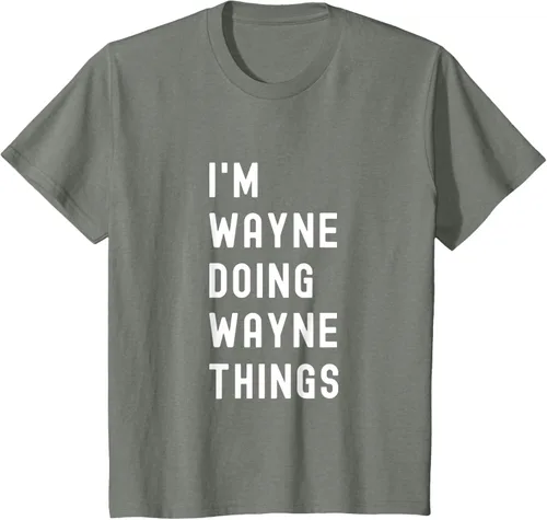 Vista 85 de Camiseta I'm Wayne Doing Wayne Things, Negro
