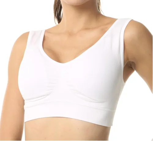 Vista 2 de Cabales KINYAOYAO - Brasier acolchado de espalda cruzada sin costuras de alto impacto para mujer