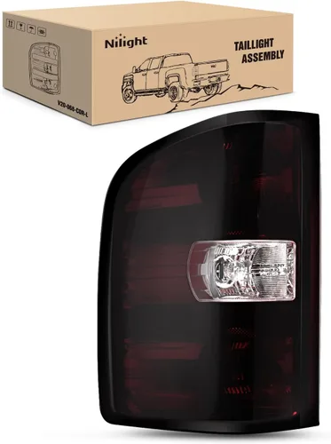 Vista 4 de Nilight Conjunto de faros para 2007 2008 2009 2010 2011 2012 2013 Silverado 1500 2007-2014 Silverado 2500HD 3500HD Faros de repuesto Carcasa negra