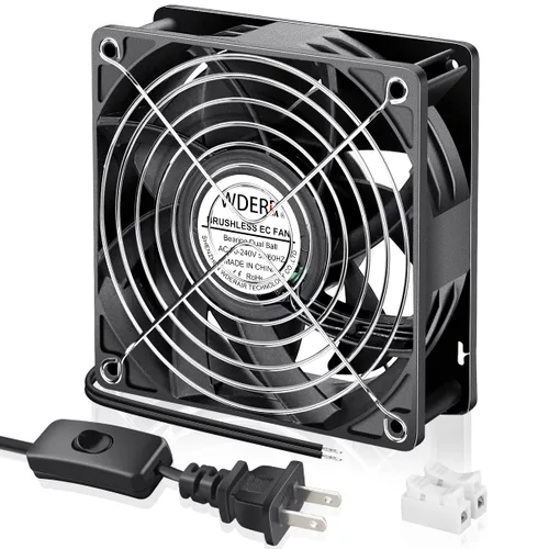 Vista 10 de EC 2.362 in x 0.984 in Mini Muffin Fan Axial AC 110v 120v 220v 240v Doble Bola para DIY Pequeño Equipo Electrónico Enfriamiento Puertas Ventilación