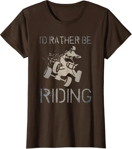 Vista 23 de Camiseta gráfica I'd Rather Be Riding ATV Quad Racing Rider de 4 ruedas, Negro