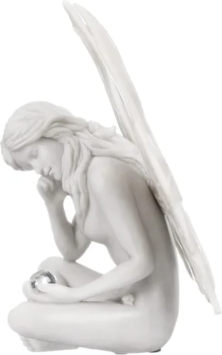 Vista 4 de Design Toscano Gazing Secret Garden - Figura de estatua de hada, 7 pulgadas de ancho, 10 pulgadas de alto, resina de piedra fundida, acabado