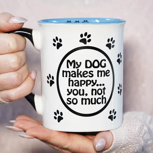 Vista 7 de Cottage Creek Tazas de café de cerámica para perros, 16 oz My Dog Makes Me Happy, You Not So Much, I Love My Dog Regalos para mujeres y hombres