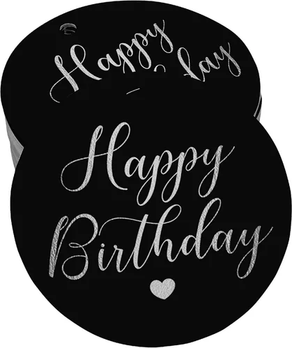 Vista 58 de Etiqueta de papel para colgar con texto en inglés «Happy Birthday» (50 unidades)