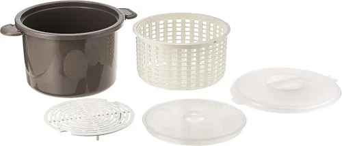 Vista 2 de Prep Solutions de Progressive - Arrocera microondable de arroz y pasta, juego de 17 piezas incluye cucharas medidoras y tazas, pala de arroz