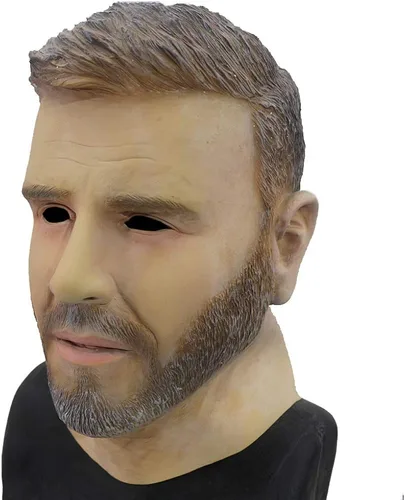 Vista 2 de HENGYUTOYMASK Máscara facial humana de látex fuerte para hombre disfraz de fiesta de cosplay disfraz de Halloween