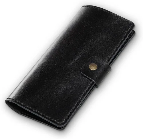 Vista 16 de PEGAI Handmade Minimalist Design Checkbook Cover 100% Distressed Full Grain Horse Leather Checkbook Wallet Business Checkbook Binder Clark