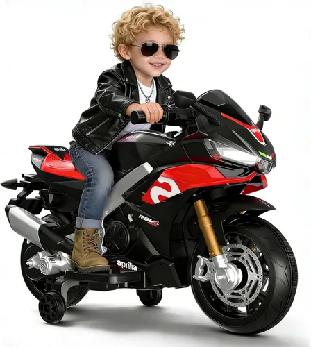 Vista 8 de Motocicleta infantil de 24 V, velocidad de hasta 10 MPH, motocicleta para Negro