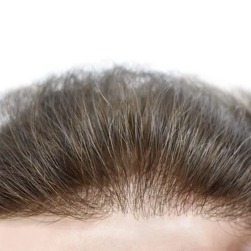 Vista 3 de Hombres Toupee 100% Europeo Remy Cabello Humano Piezas 0.002 in Ultra Delgado Piel Sistema de Reemplazo de Pelo Toupee para Hombres Protesis Capilar