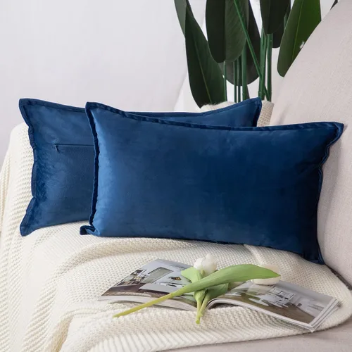 Vista 49 de MADIZZ Juego de 2 fundas de almohada decorativas de terciopelo súper suave con borlas, estilo de lujo, funda de almohada para sofá y dormitorio