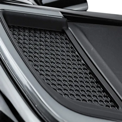 Vista 6 de Guantera de carenados de pierna ventilada inferior con protector de motor, parrillas, luces y cubierta de placas sólidas compatible con Harley
