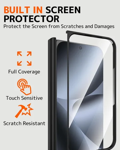 Vista 4 de NINKI Funda plegable para Google Pixel 10 Pro con soporte plegable y cubierta de bisagra, protector de pantalla integrado con soporte oculto