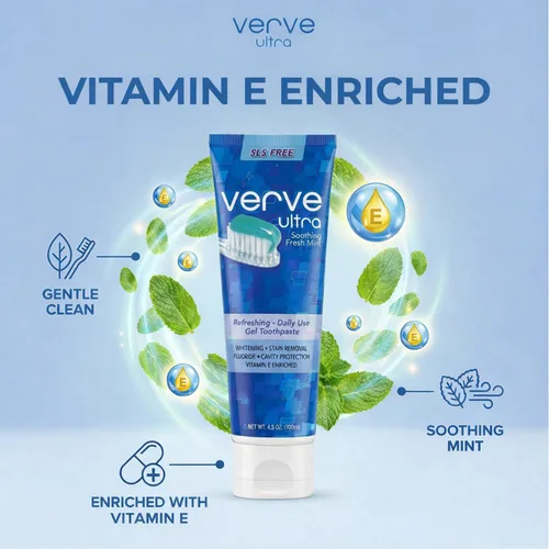 Vista 3 de Verve Pasta de dientes Ultra SLS-Free con flúor, 4.5 oz.