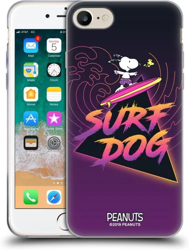 Vista 151 de Head Case Designs Funda de gel suave con licencia oficial de Peanuts Tropical Surf Snoopy Aloha Disco compatible con Apple iPhone 13 Mini Surf