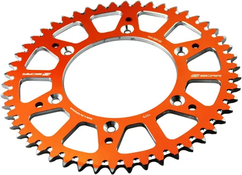 Vista 2 de SCAR Piñón trasero de aleación de aluminio compatible con KTM SX SXF EXC EXCF XC XCW XCF XFCW 125 150 250 300 350 450 500 93-26, naranja - 48 dientes