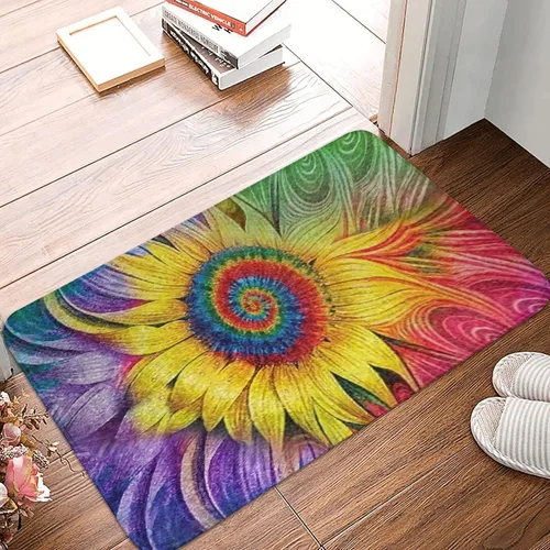 Vista 6 de Hippie - Alfombra de girasol para sala de estar, comedor, dormitorio, cocina, cuarto de bebé, tapete de yoga