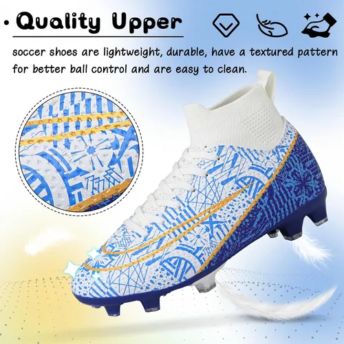 Vista 2 de Tacos de fútbol para niños y niñas, zapatos de fútbol para césped AGFG