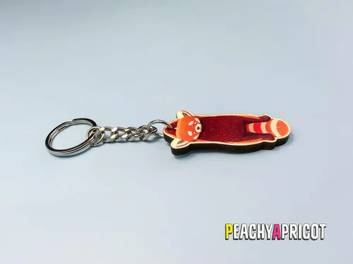 Vista 6 de PeachyApricot Cute Red Panda Keychain Backpack Charm Jewelry Gift