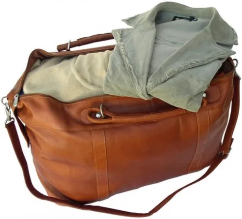 Vista 3 de Piel Leather Bolso de mano grande, Saddle, Bolso de mano grande