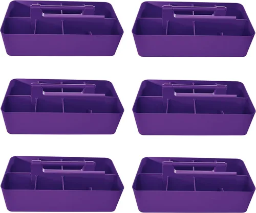 Vista 21 de Cesta grande portátil, divisores DIY, 8 compartimentos, organizador para suministros escolares, de oficina, para el hogar y negocios, cesta portátil